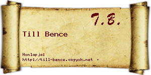 Till Bence névjegykártya